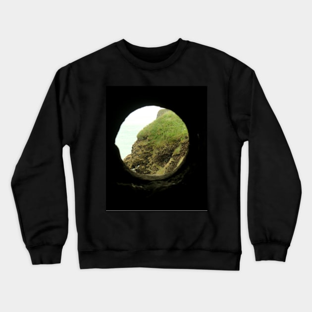 Cliff Side Through a Stone Window - Dunnottar Castle Crewneck Sweatshirt by GenAumonier